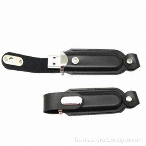 Leather USB Flash Drives with Full Capacity, Customized Logos are Accepted